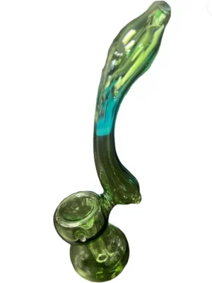 6 PREMIUM GREEN GLASS HANDMADE BUBBLER