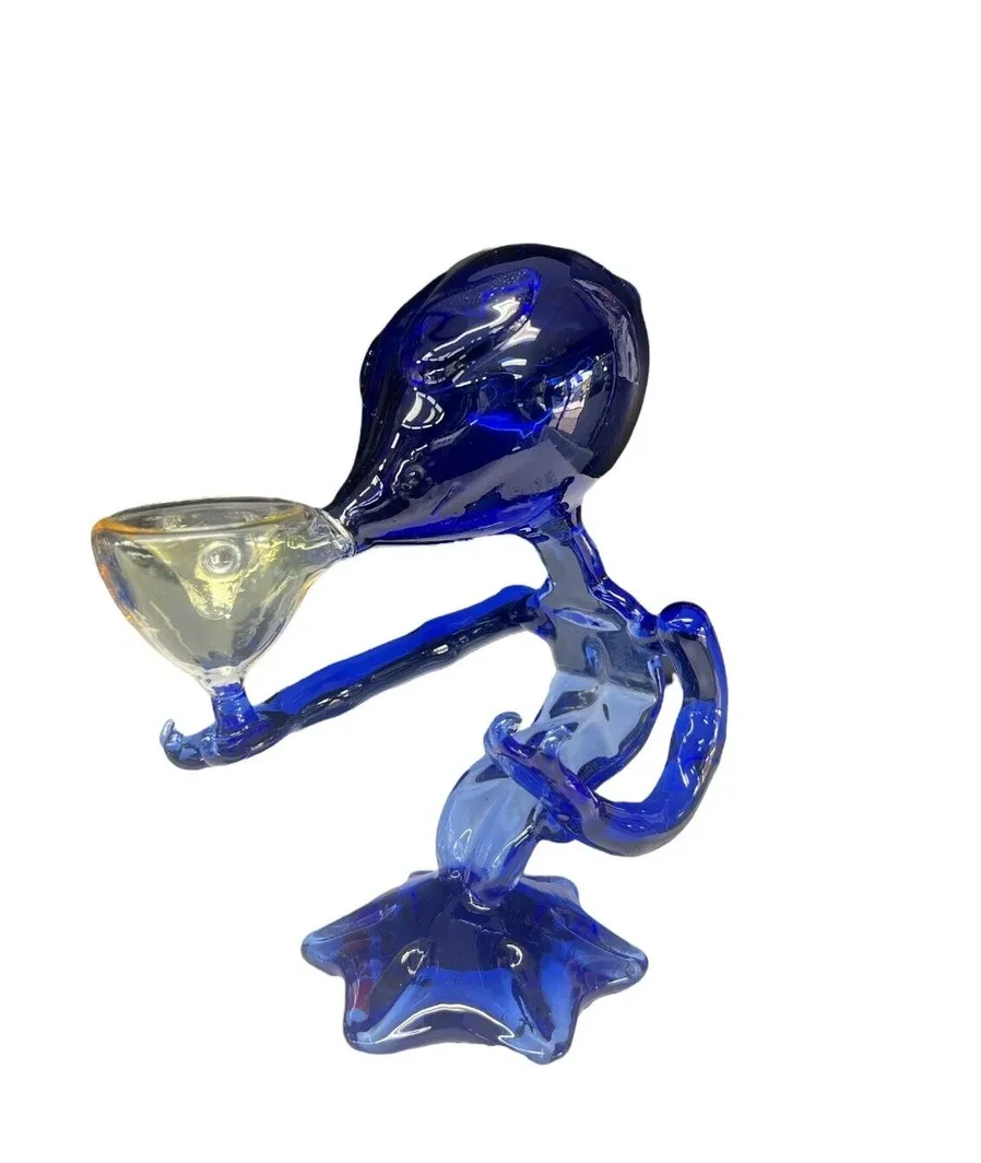 Alien Blue Glass Bong Hookahs Glass Pipe glass Glassware Water Pipes Smoking
