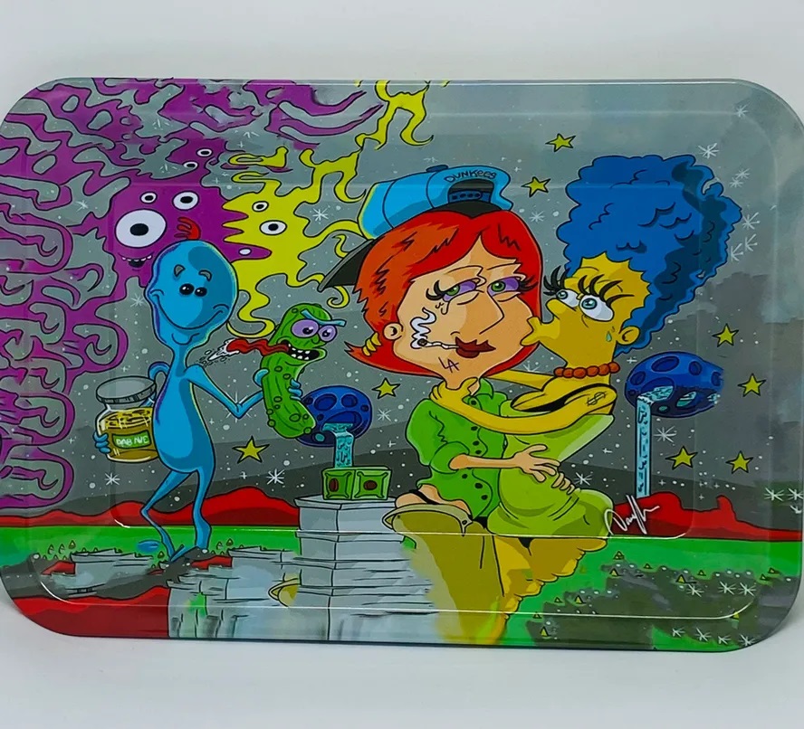Metal Simpson &Amp; Family Guy Rolling Tray